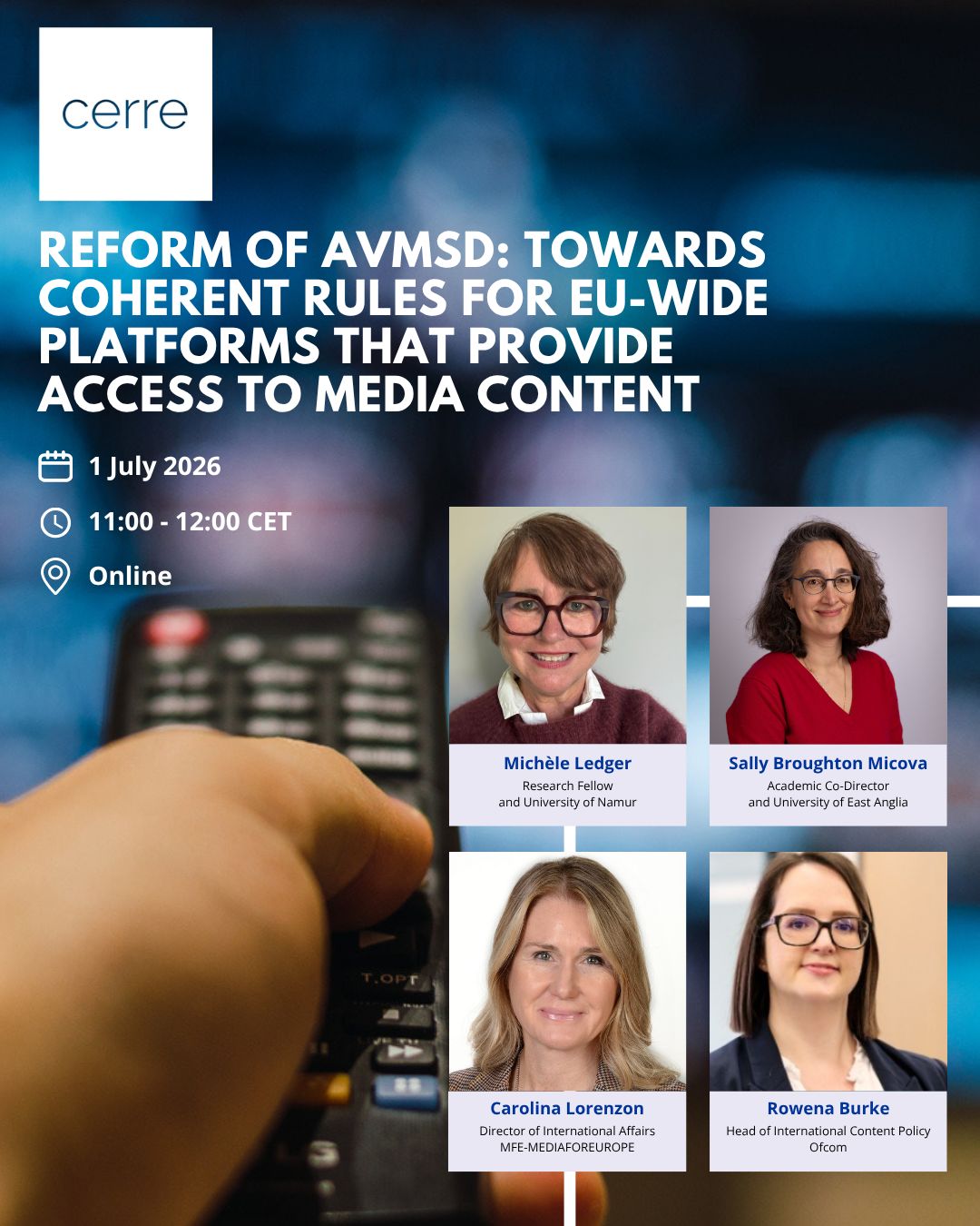 Sally Broughton Micova Moderated CERRE Debate on the Future of EU Audiovisual Media Regulation