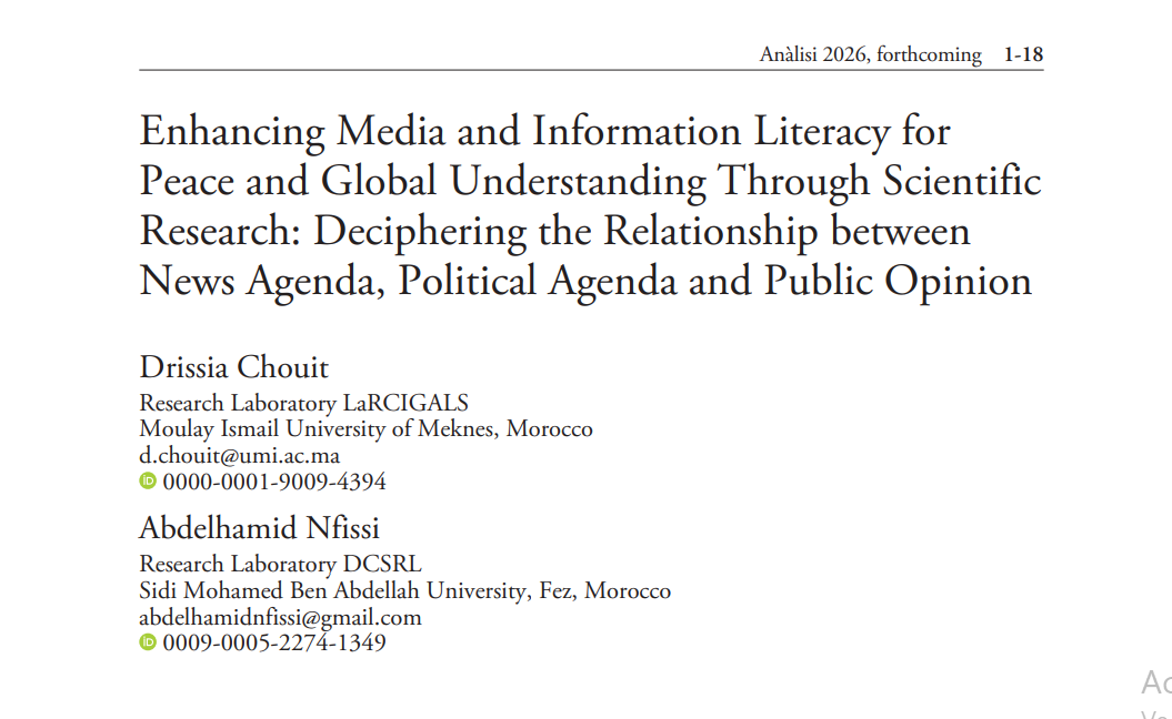 New Research Publication: Drissia Chouit Examines the Role of Media Literacy in Promoting Peace and Global Understanding